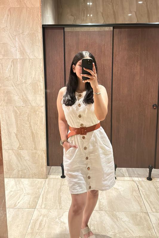 LILY OFF WHITE SCALLOPE DRESS