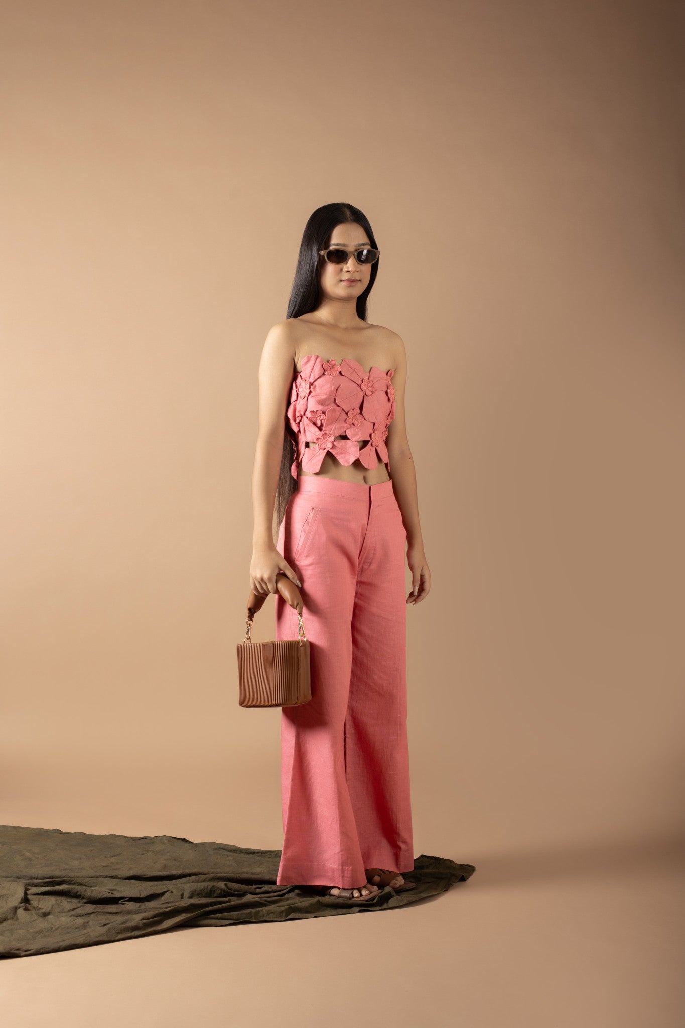 ALEXANDRA PINK TUBE TOP AND PANTS SET