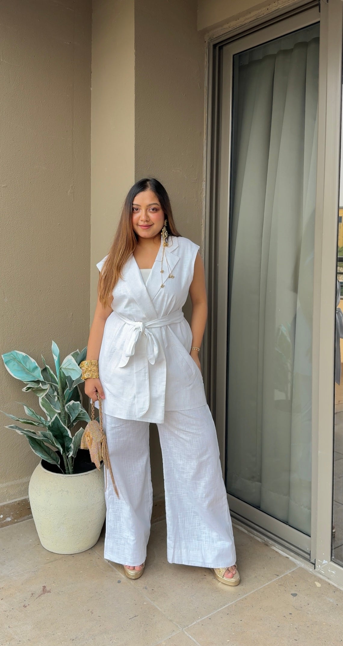OLIVIA LINEN BLAZER SET