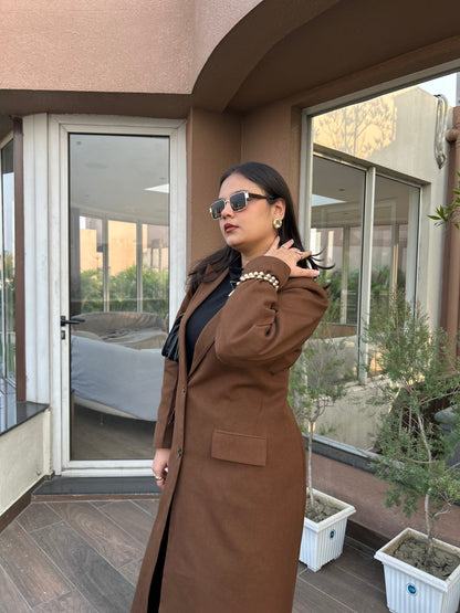 MOCHA LINEN TRENCH COAT SET