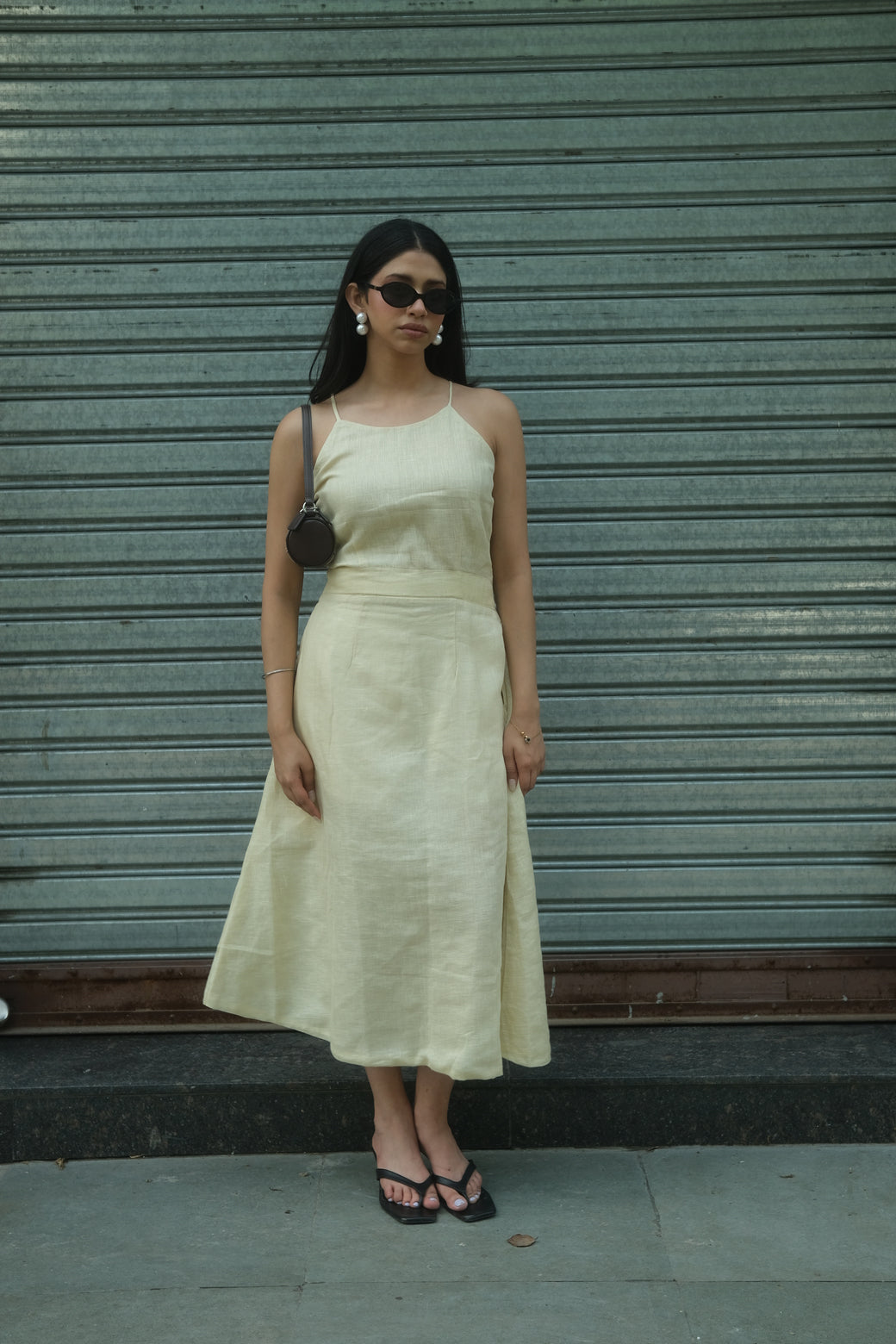 LEAH LINEN HALTER DRESSS