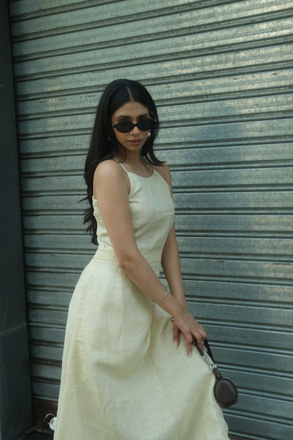 LEAH LINEN HALTER DRESSS