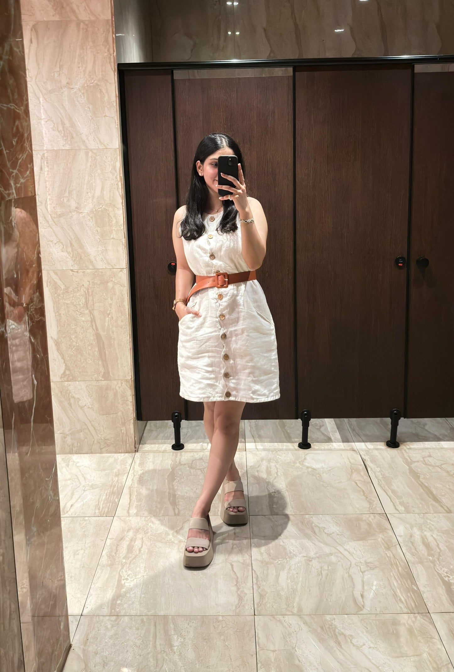 LILY OFF WHITE SCALLOPE DRESS
