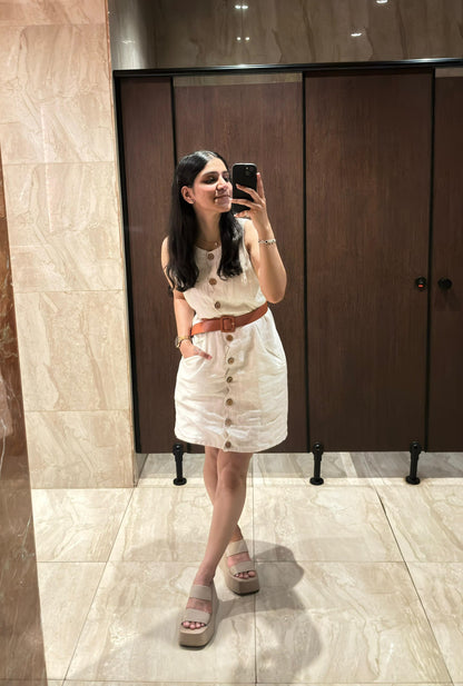 LILY OFF WHITE SCALLOPE DRESS