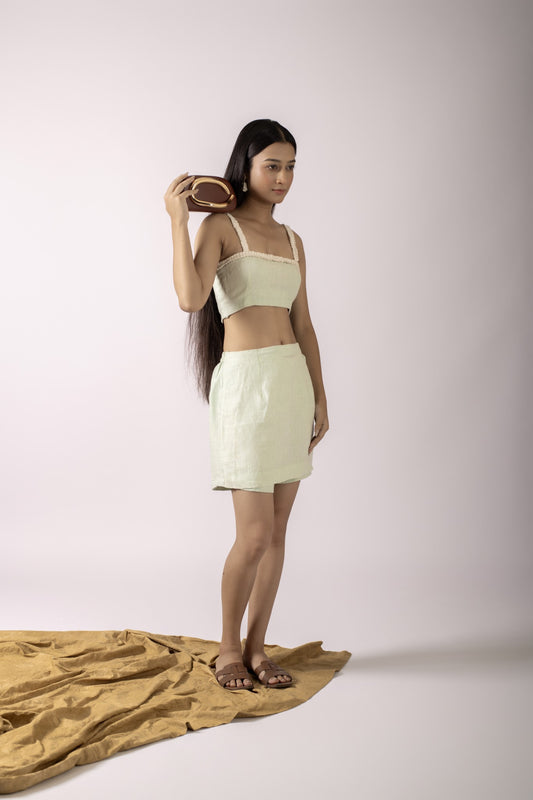 DAPHNE MINT GREEN BUSTIER AND SKORTS