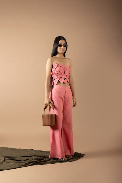 ALEXANDRA PINK TUBE TOP AND PANTS SET