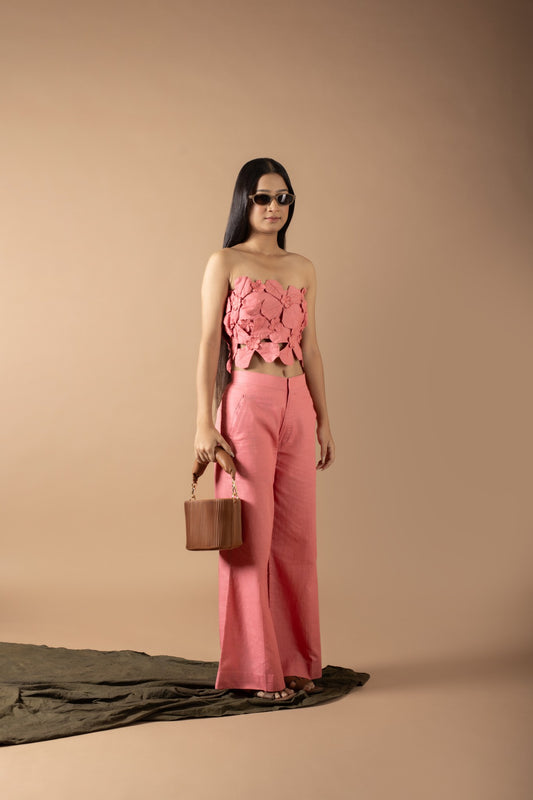ALEXANDRA PINK TUBE TOP AND PANTS SET