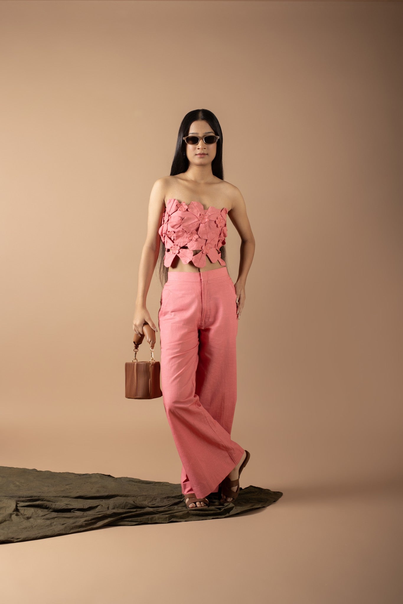 ALEXANDRA PINK TUBE TOP AND PANTS SET
