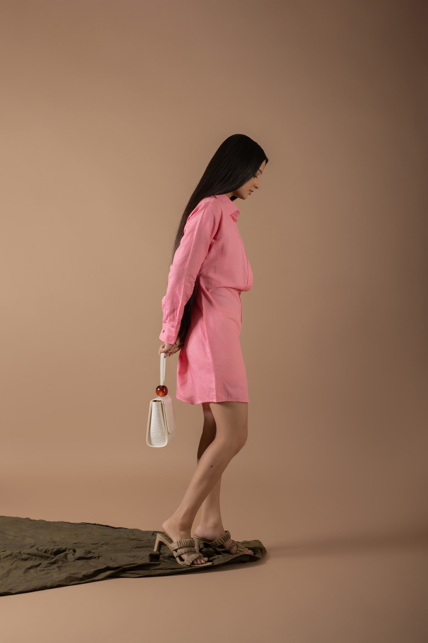 FLORENCE PINK SHIRT LAYERED DRESS