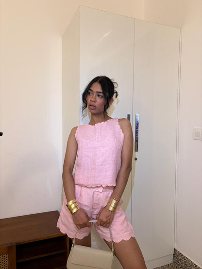 JADE PINK LINEN COORD SET