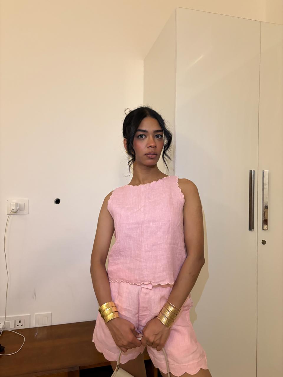 JADE PINK LINEN COORD SET