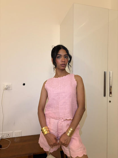 JADE PINK LINEN COORD SET